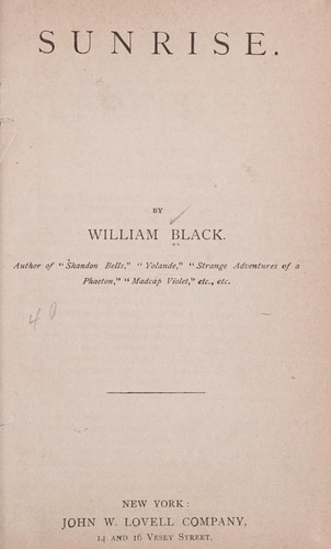 Cover for Sunrise