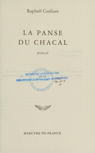 Cover for La panse du chacal