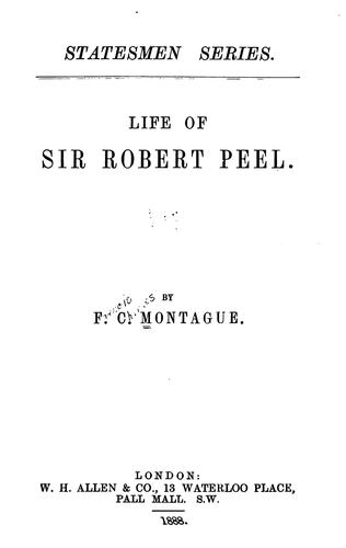 Cover for Life of Sir Robert Peel