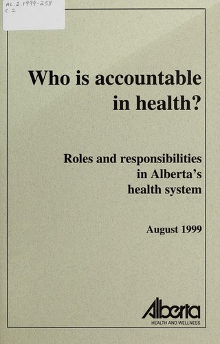 Cover for Who is accountable in health?