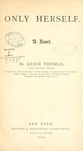 Cover for Only herself