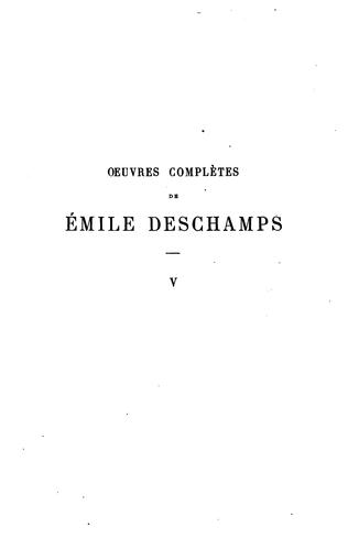 Cover for Oeuvres Completes De Emile Deschamps