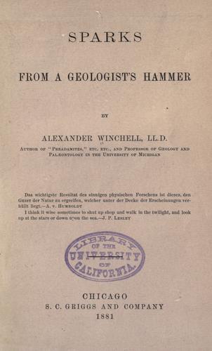 Cover for Sparks from a geologist's hammer