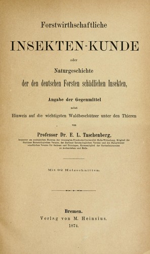 Cover for Forstwirthschaftliche Insekten-Kunde