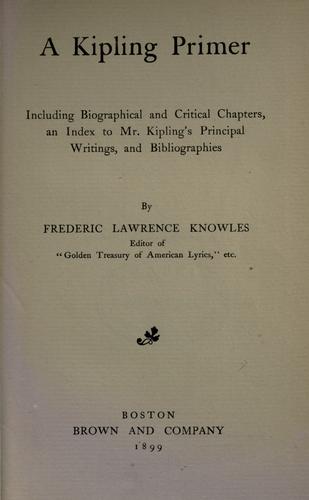 Cover for A Kipling primer