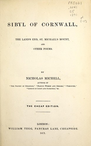Cover for Sibyl of Cornwall, The Land's End, St. Michael's Mount