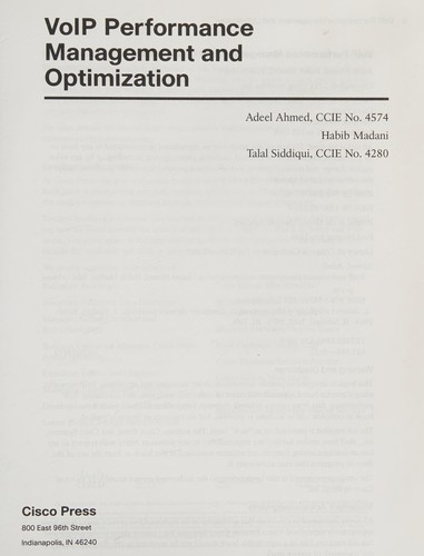 Cover for VoIP performance management and optimization