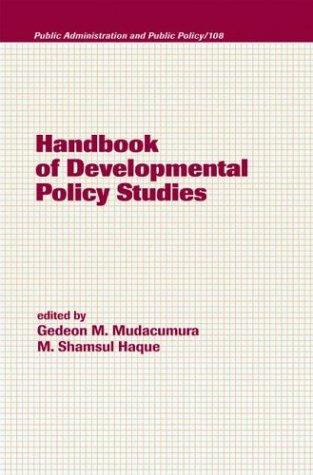 Cover for Handbook of development policy studies