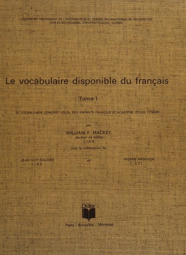 Cover for Le vocabulaire disponible du français