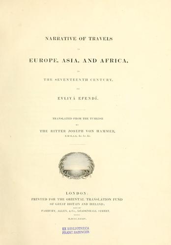 Cover for Narrative of travels in Europe, Asia, and Africa, in the seventeenth century