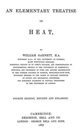 Cover for An elementary treatise on heat