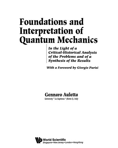 Cover for Foundations and interpretation of quantum mechanics