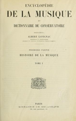 Cover for Encyclopédie de la musique et dictionnaire du Conservatoire