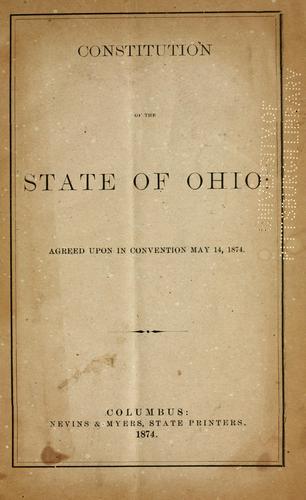 Cover for Constitution of the state of Ohio