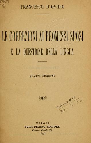 Cover for Le correzioni ai Promessi Sposi