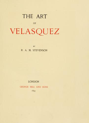 Cover for The art of Velasquez