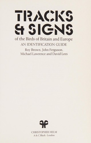 Cover for Tracks and Signs of Birds in Britain