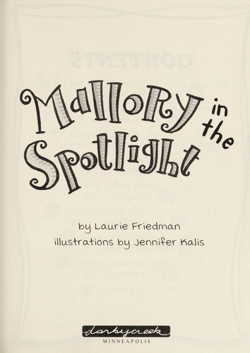 Cover for Mallory in the spotlight