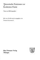 Cover for Theoretische Positionen zur konkreten Poesie
