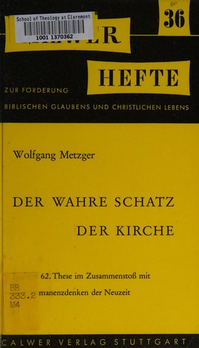 Cover for Der Wahre Schatz der Kirche