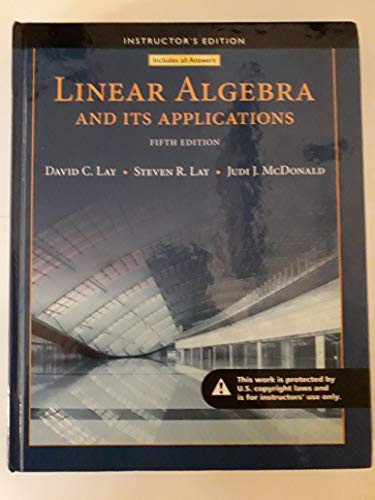 Cover for linear algebra & its applications 5th ed instructor's edition