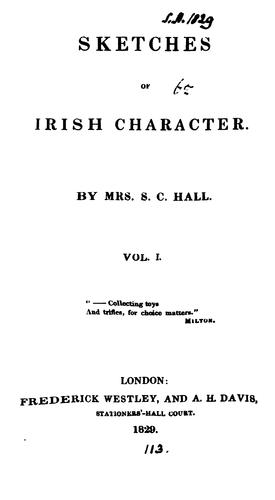 Cover for Sketches of Irish character