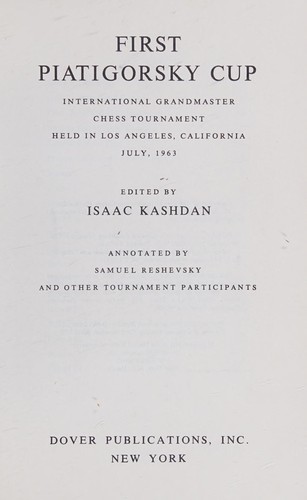Cover for Piatigorsky Cup