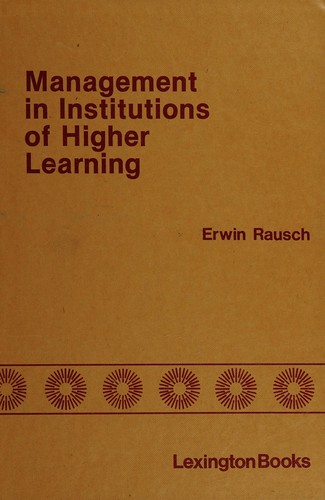 Cover for Management in institutions of higher learning