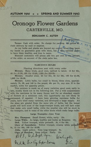 Cover for Autumn 1941 - spring and summer 1942