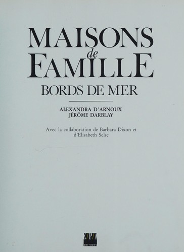 Cover for Maisons de famille--bords de mer