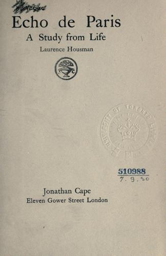 Cover for Echo de Paris