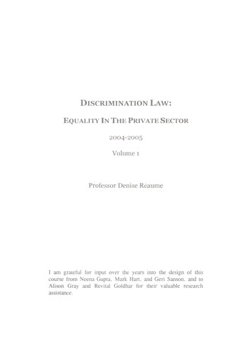 Cover for Discrimination law