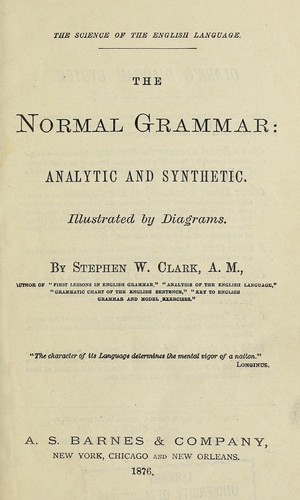 Cover for The normal grammar