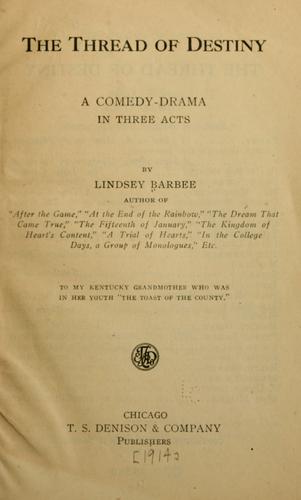 Cover for The thread of destiny