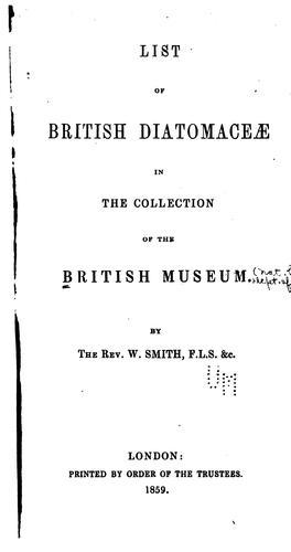 Cover for List of British Diatomaceæ in the collection of the British Museum.