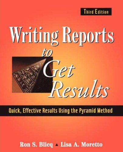 Cover for Writing reports to get results