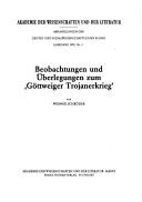 Cover for Beobachtungen und Überlegungen zum "Göttweiger Trojanerkrieg"