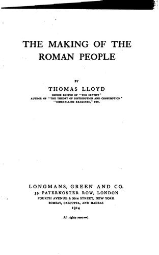 Cover for The making of the Roman people