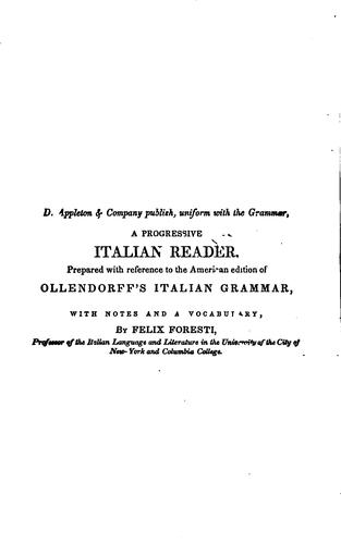 Cover for Ollendorff's New Method of Learning to Read, Write, and Speak the Italian Language: Adapted for ...