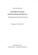 Cover for Zum Einfluss der Sprache auf die Vorstellungen des Menschen