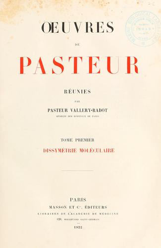 Cover for ¿uvres de Pasteur