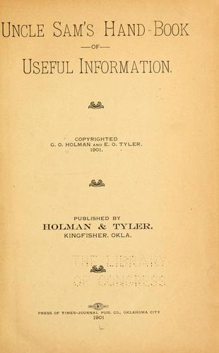 Cover for Uncle Sam's hand-book of useful information ...
