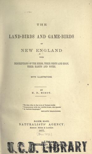 Cover for The land-birds and game-birds of New England