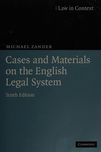 Cover for Cases and materials on the English legal system