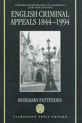 Cover for English criminal appeals, 1844-1994