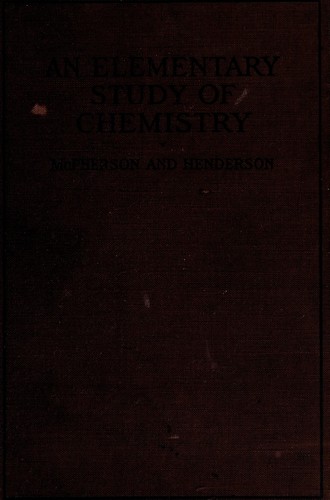 Cover for An elementary study of chemistry