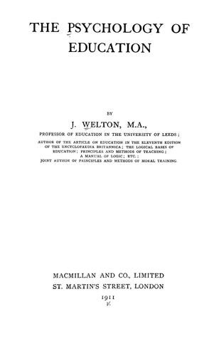 Cover for Psychology of education