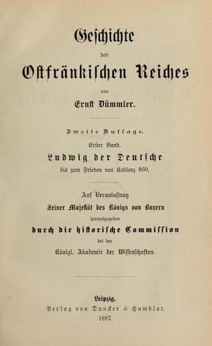 Cover for Geschichte des ostfränkischen reiches