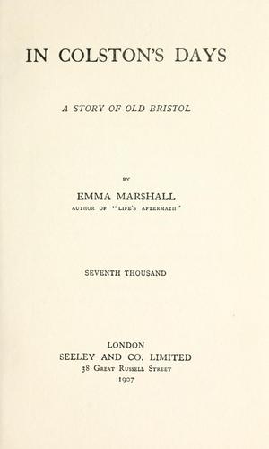 Cover for In Colston's days