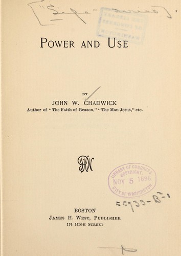 Cover for Power and use ...